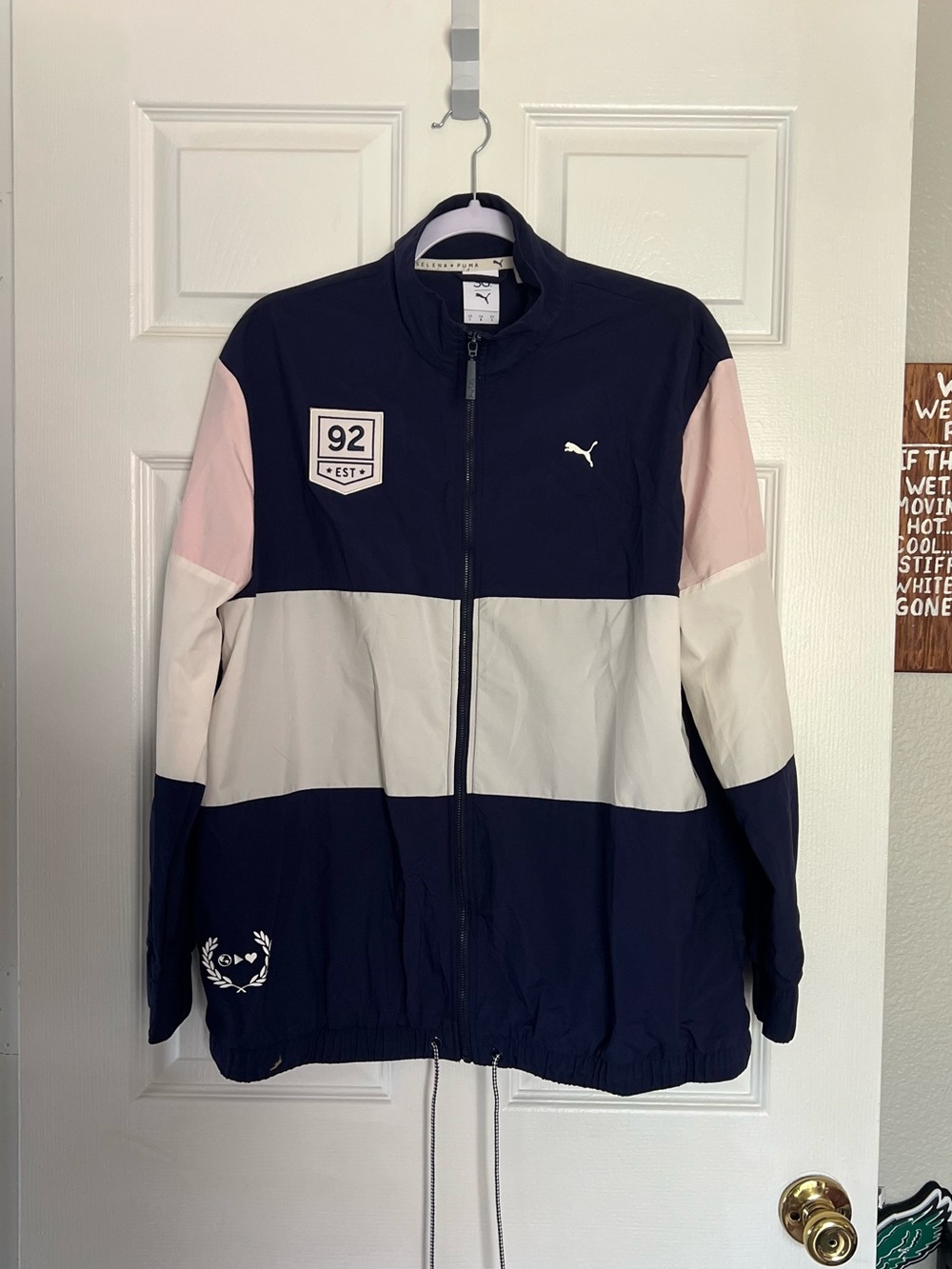 Selena Gomez × Puma navy, pink, white SG Track Jacket (limited edition)